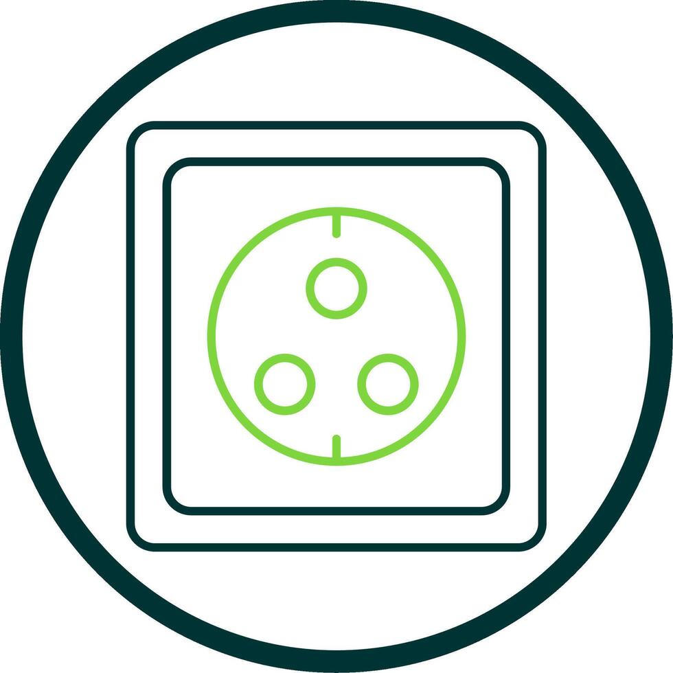 Wall Socket Line Circle Icon vector