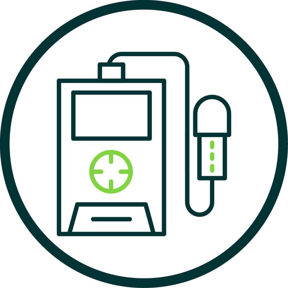 Radiation Detector Line Circle Icon vector