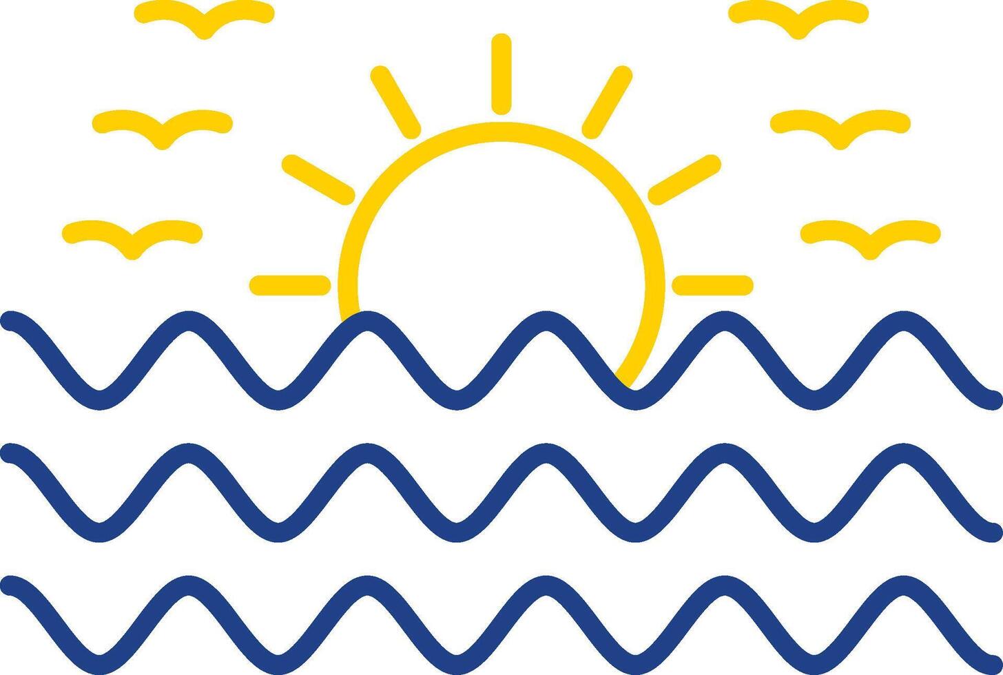 Sunset Line Two Color Icon vector