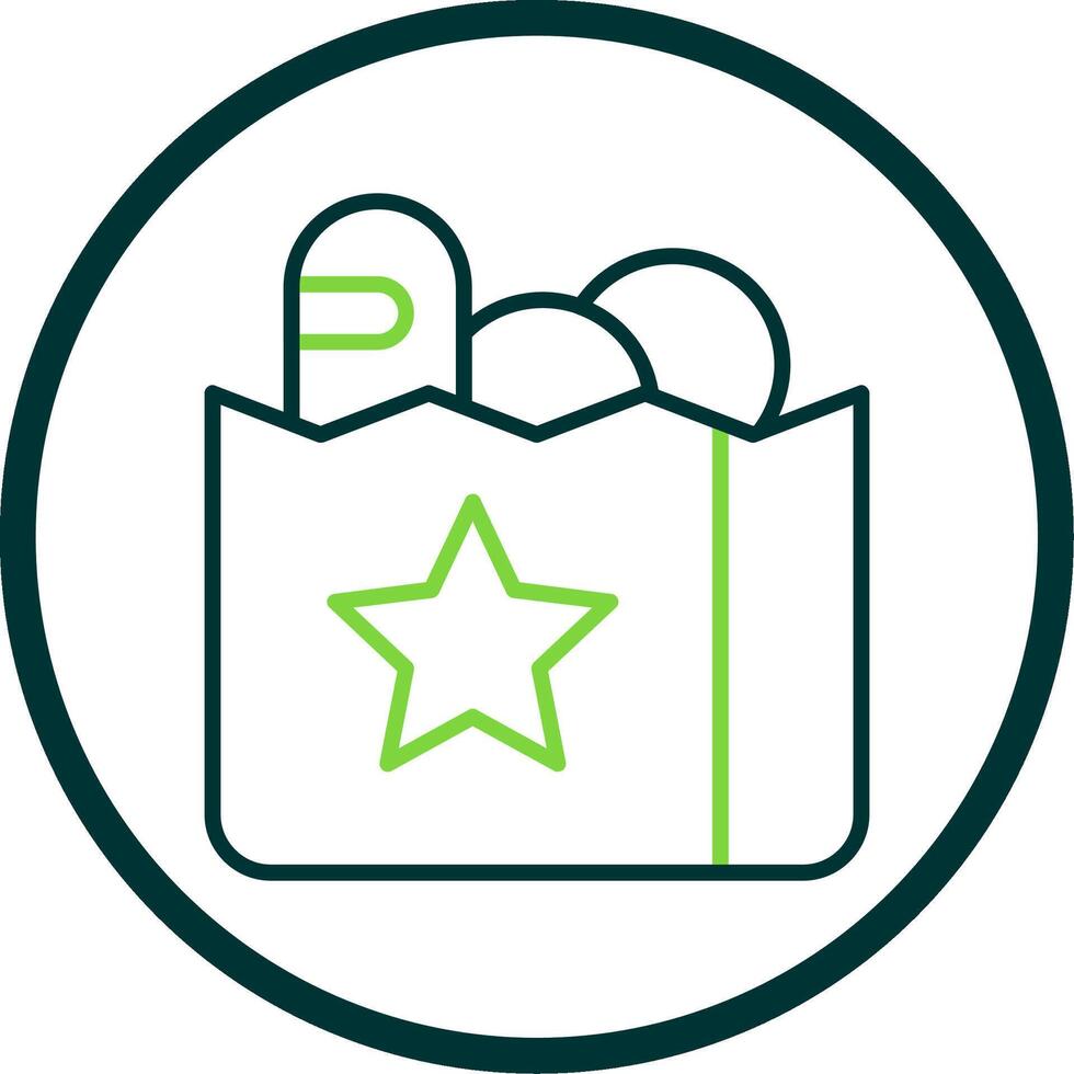 Grocery Bag Line Circle Icon vector