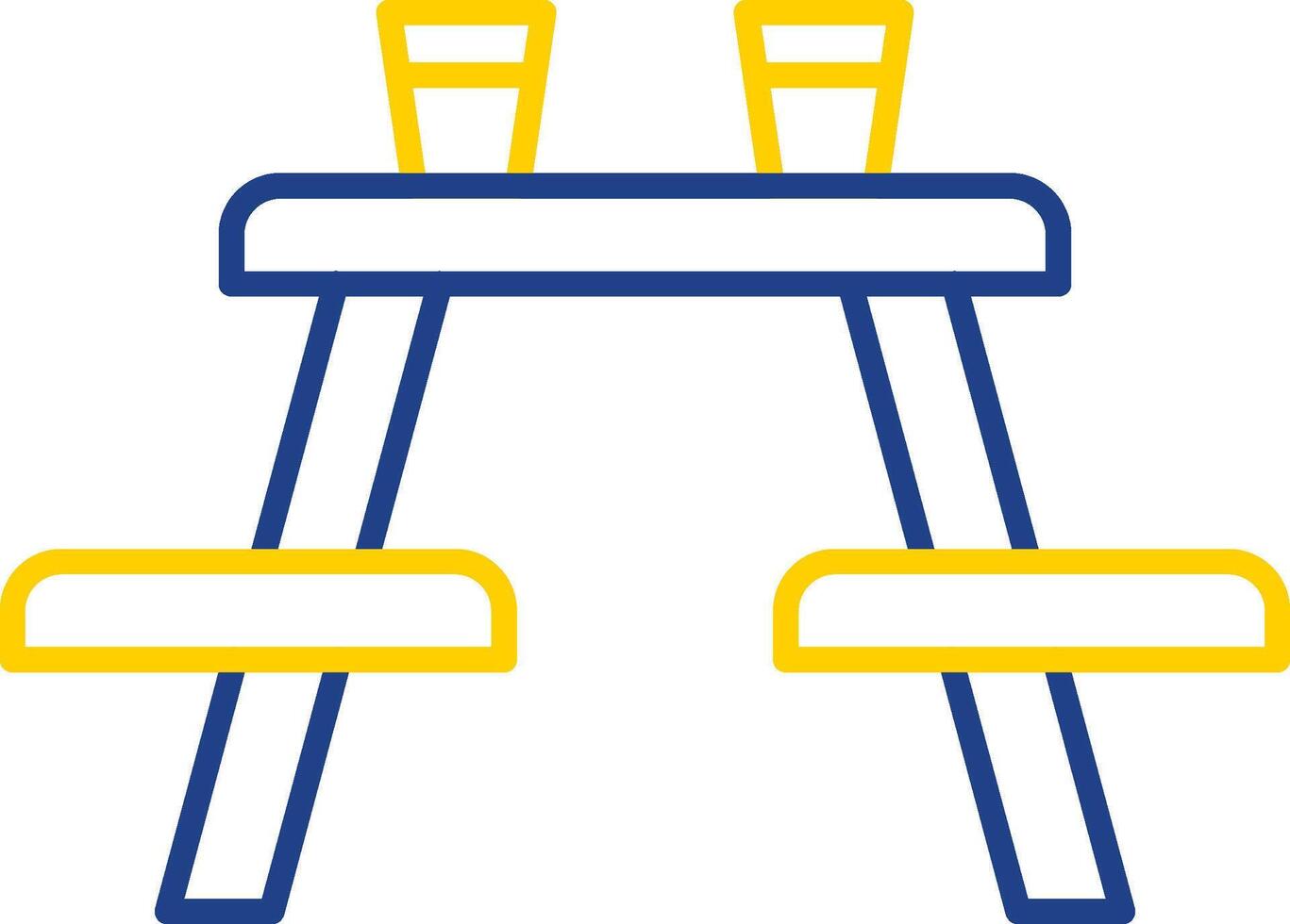 Picnic Table Line Two Color Icon vector