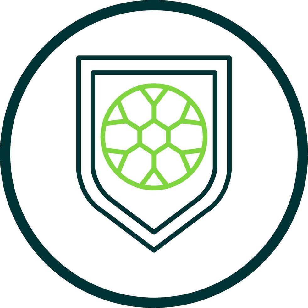 Football Badge Line Circle Icon vector
