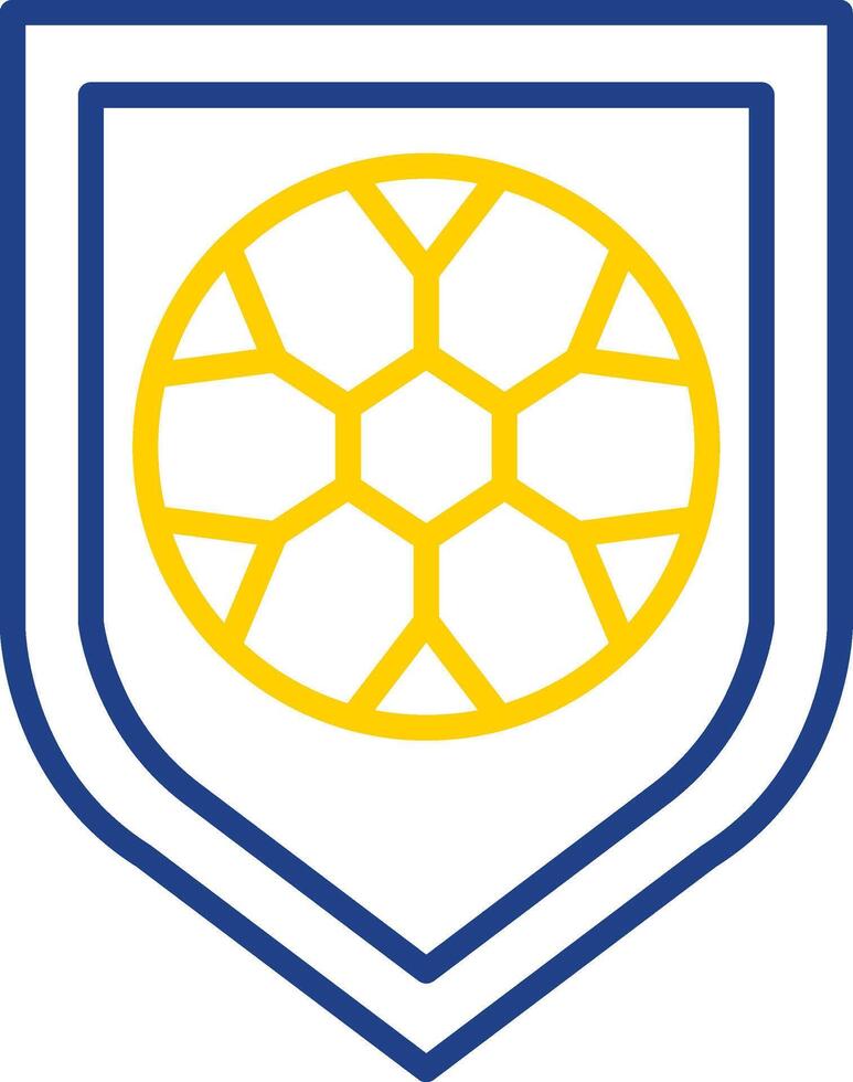 Football Badge Line Two Color Icon vector