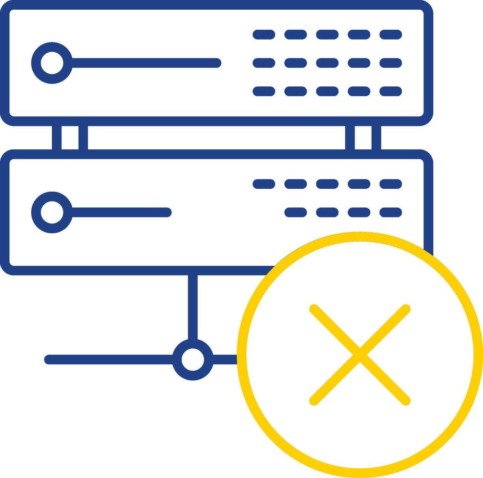 Eliminar datos línea dos color icono vector