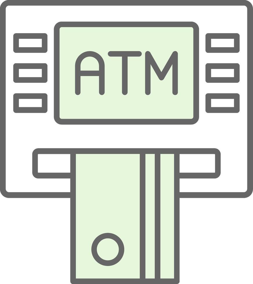 Cajero automático máquina relleno icono vector