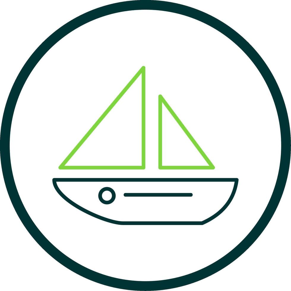 Dinghy Line Circle Icon vector