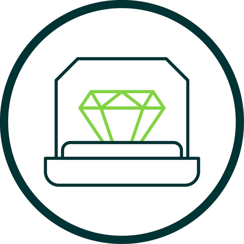 Engagement Ring Line Circle Icon vector