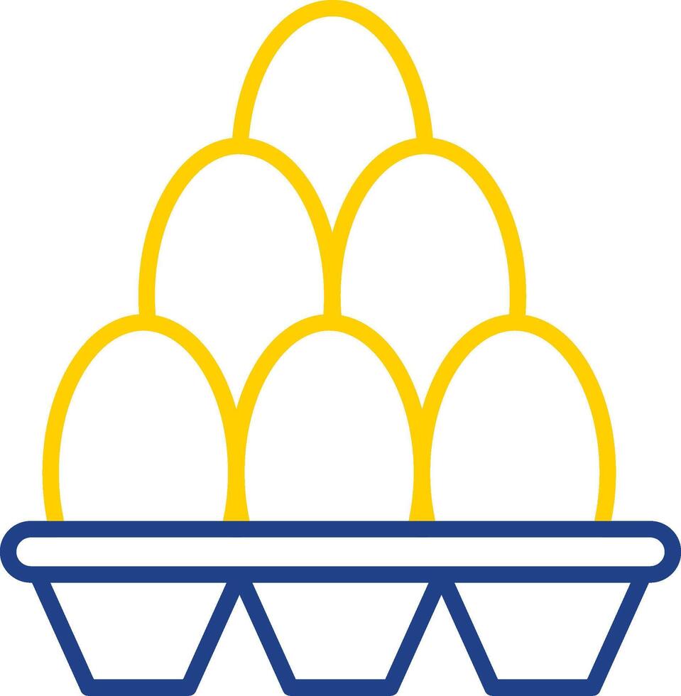 Egg Carton Line Two Color Icon vector