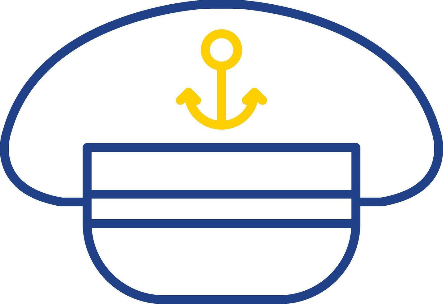 Captain Hat Line Two Color Icon vector