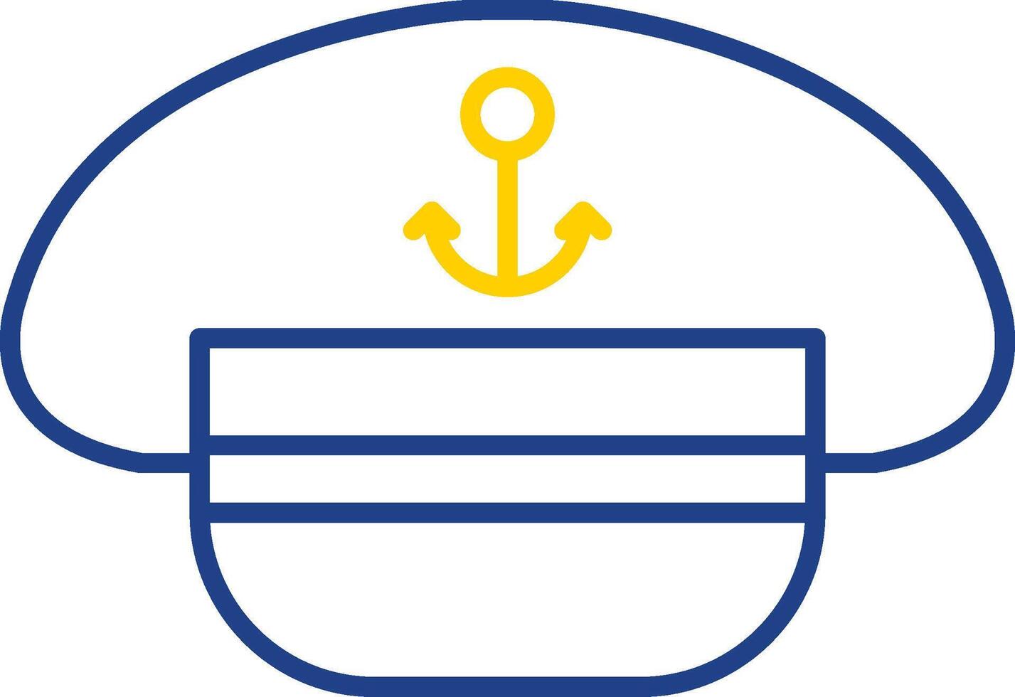 Captain Hat Line Two Color Icon vector