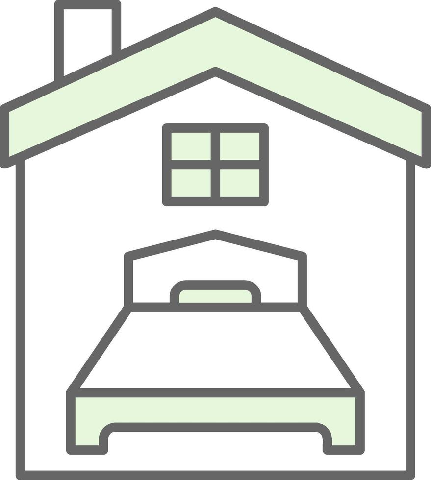 dormitorio relleno icono vector