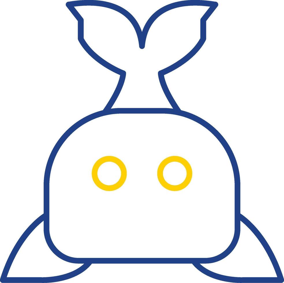 Whale Line Two Color Icon vector
