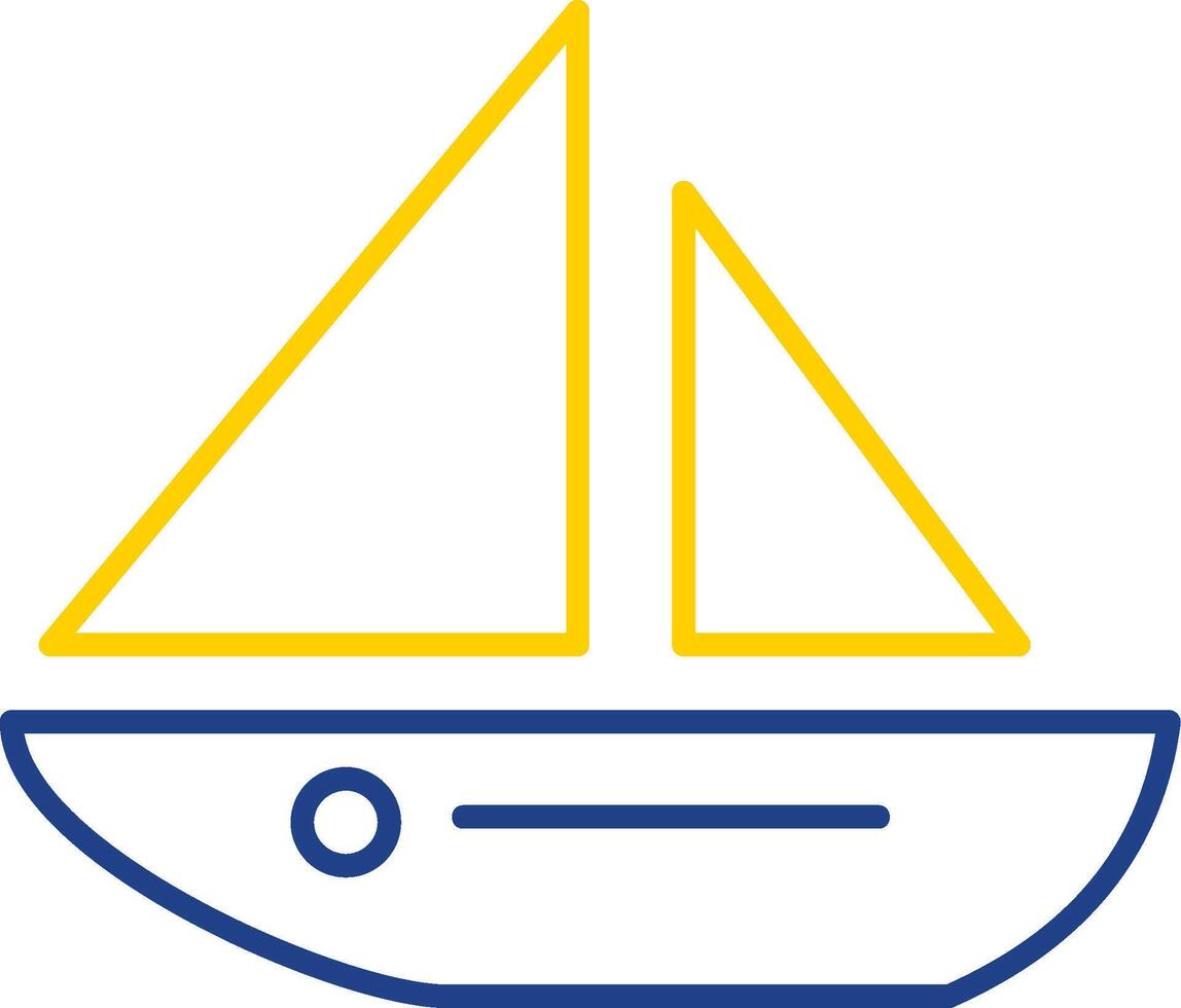 Dinghy Line Two Color Icon vector