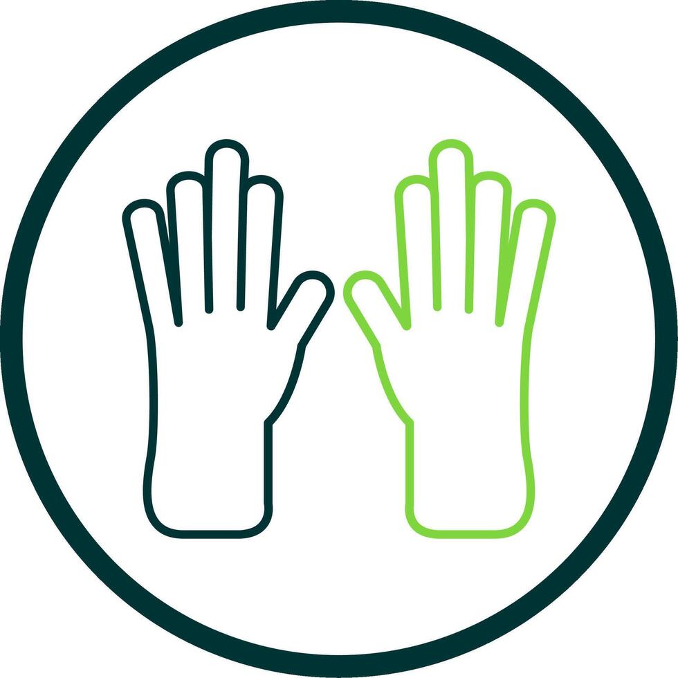 Leather Gloves Line Circle Icon vector