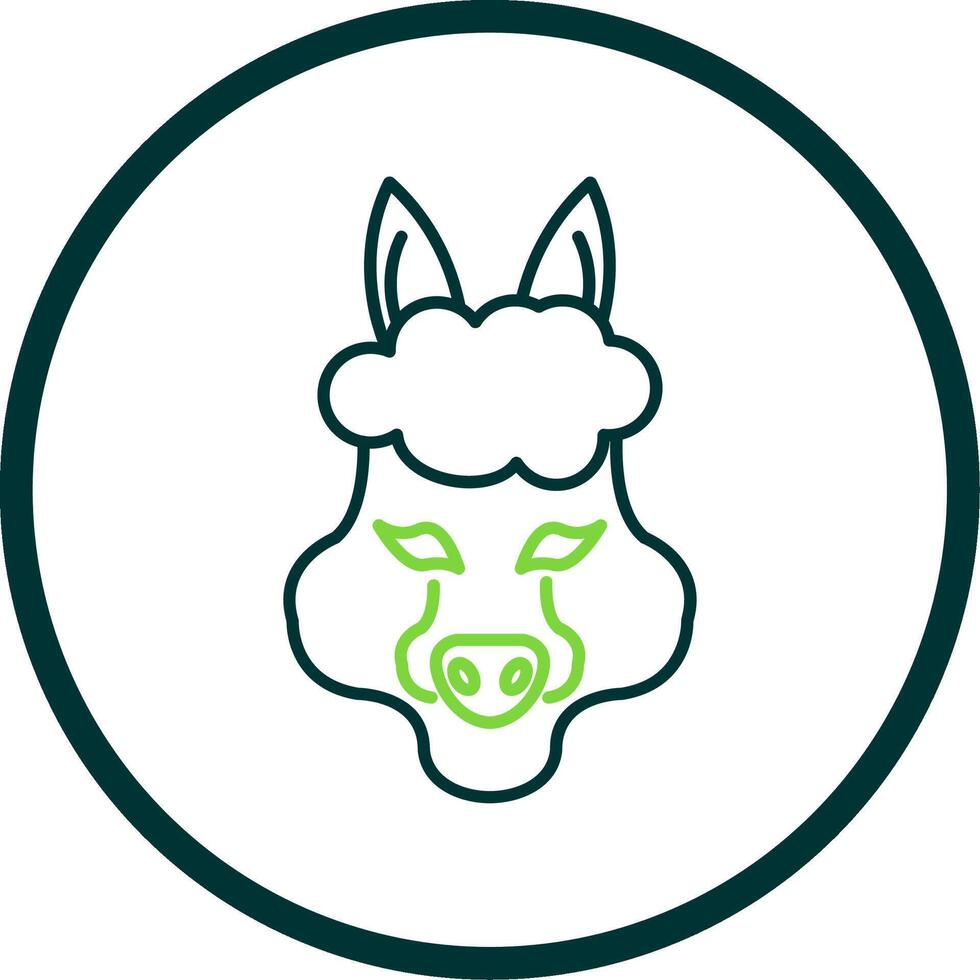 alpaca línea circulo icono vector