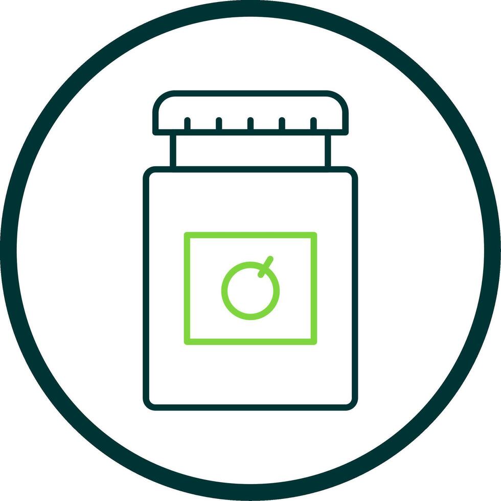 Jam Jar Line Circle Icon vector