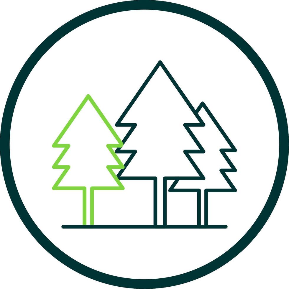 Tree Line Circle Icon vector