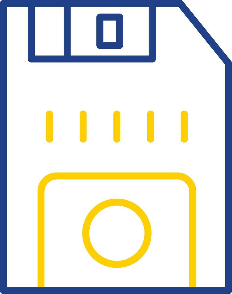 Floppy Disk Line Two Color Icon vector