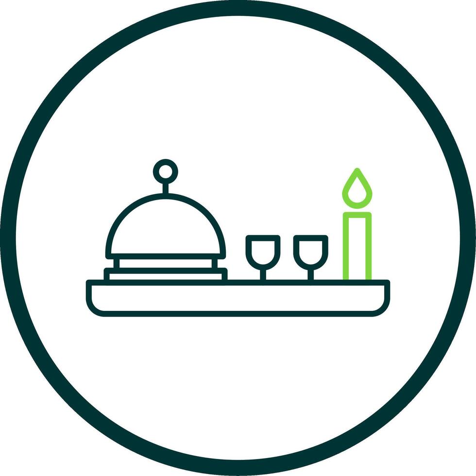Dinner Line Circle Icon vector