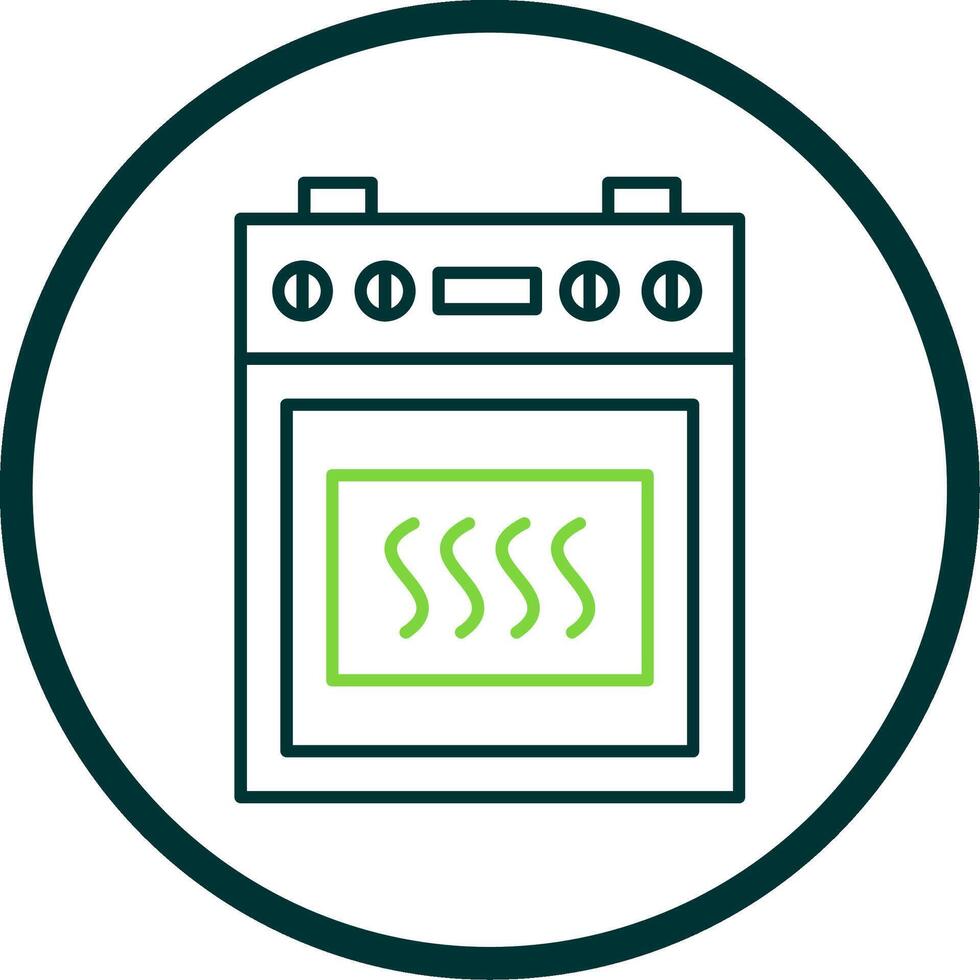 Cooking Stove Line Circle Icon vector