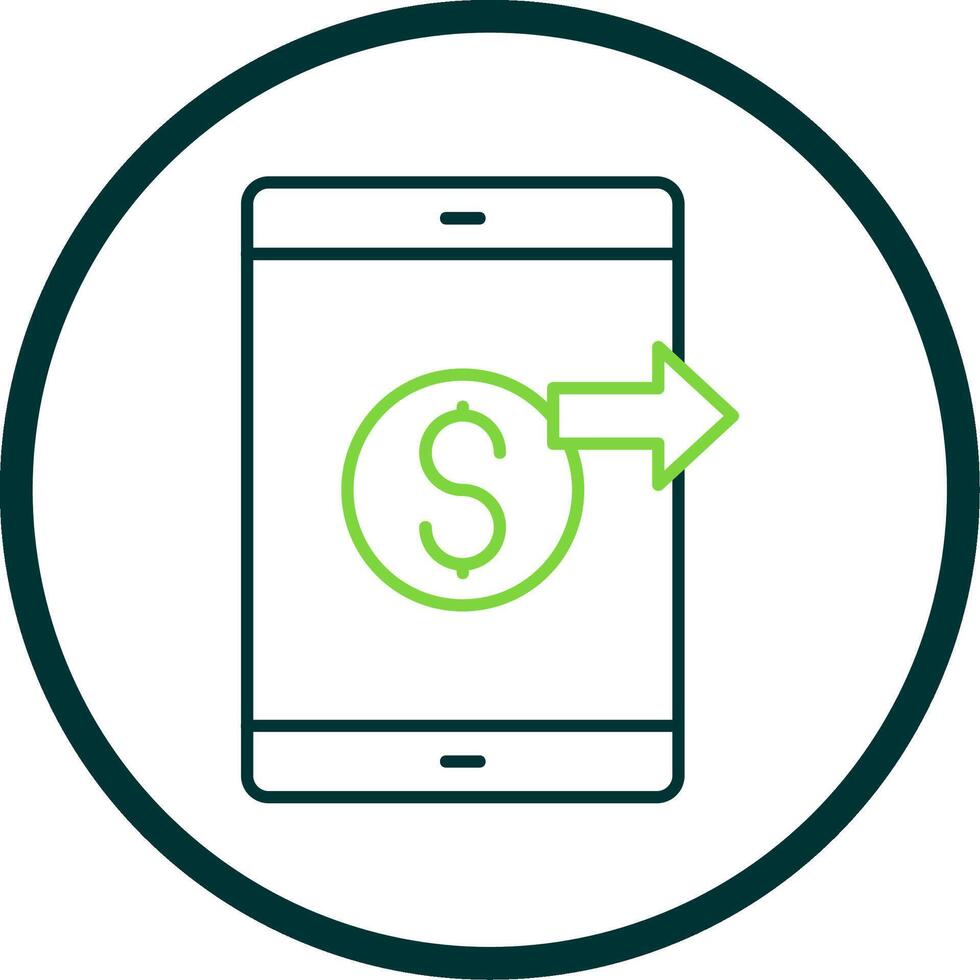 Send Money Line Circle Icon vector