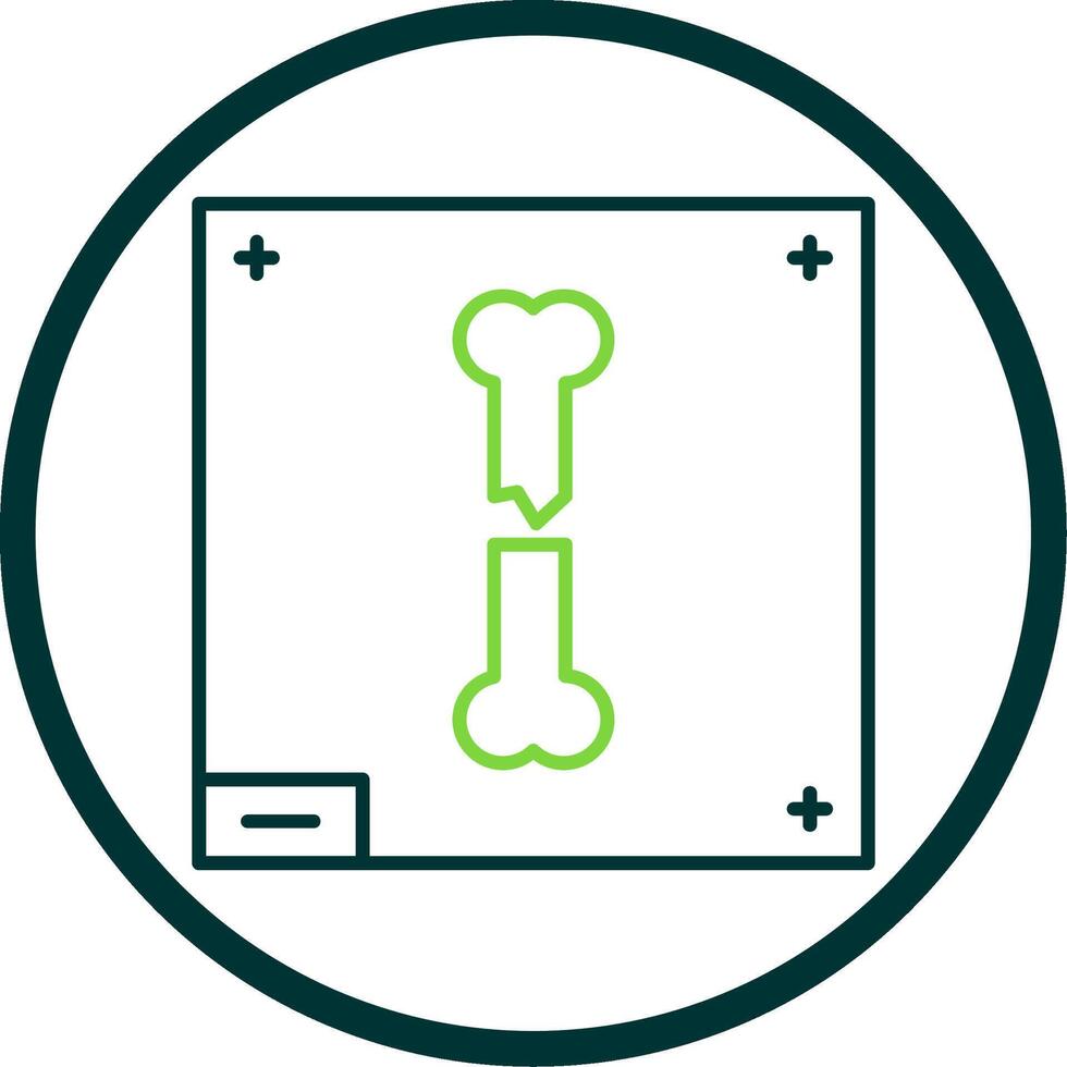 Bone X - ray Line Circle Icon vector