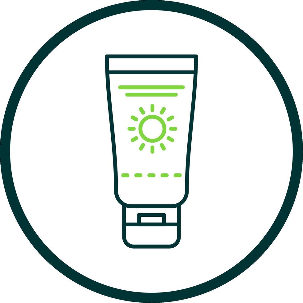 Sunscreen Line Circle Icon vector