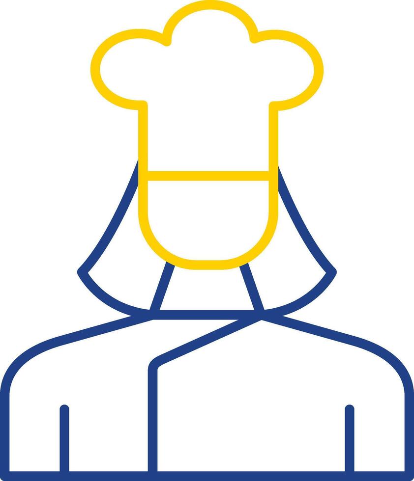 Lady Chef Line Two Color Icon vector