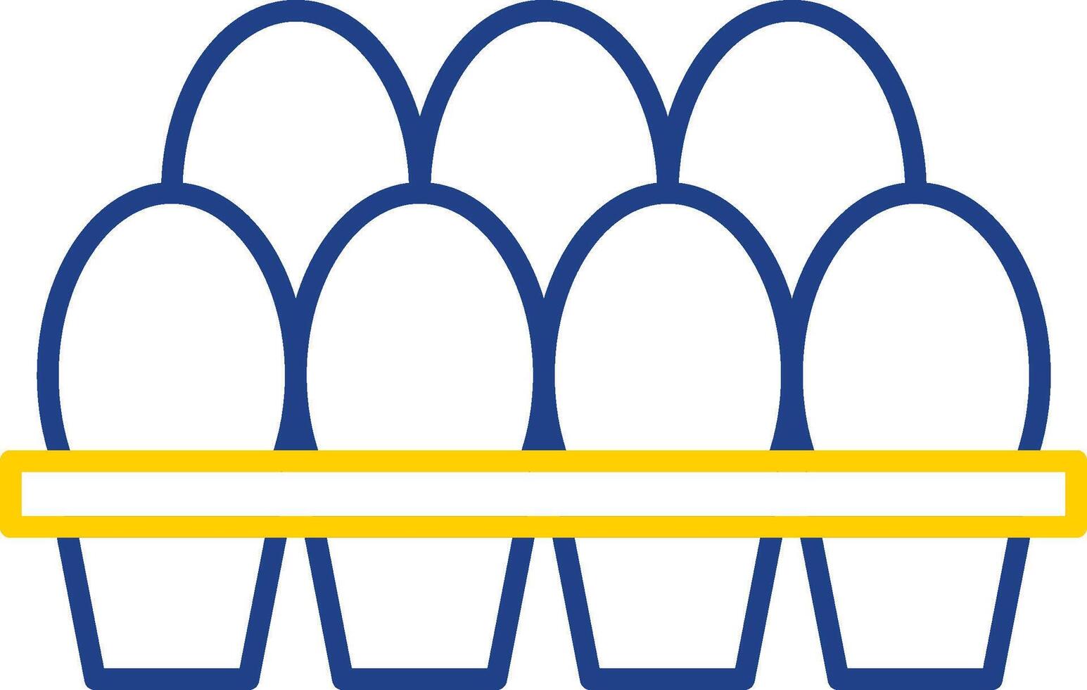 Egg Tray Line Two Color Icon vector