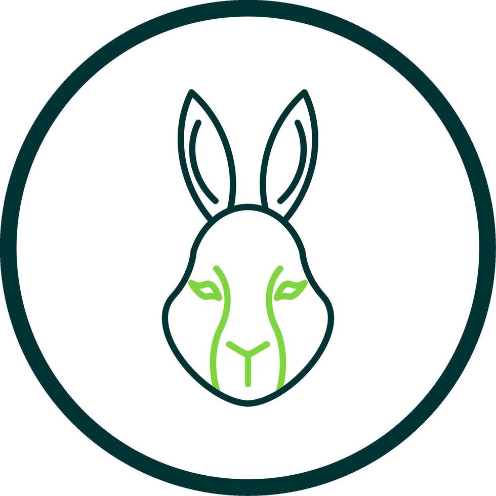 Rabbit Line Circle Icon vector