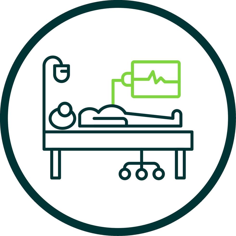 Medical Supervision Line Circle Icon vector