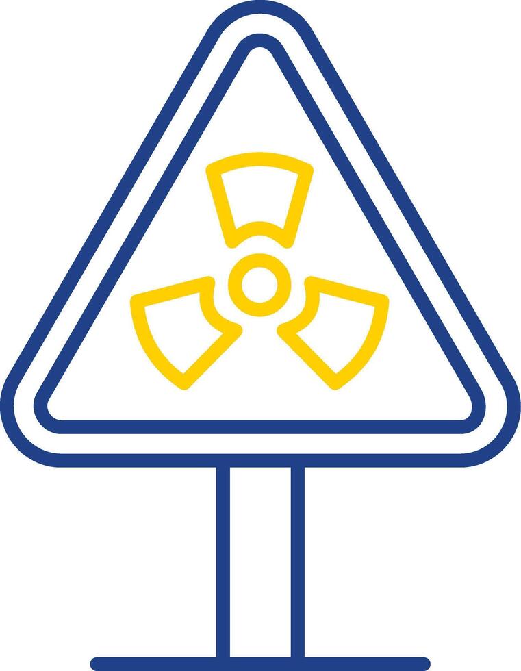 Radiation Zone Line Two Color Icon vector