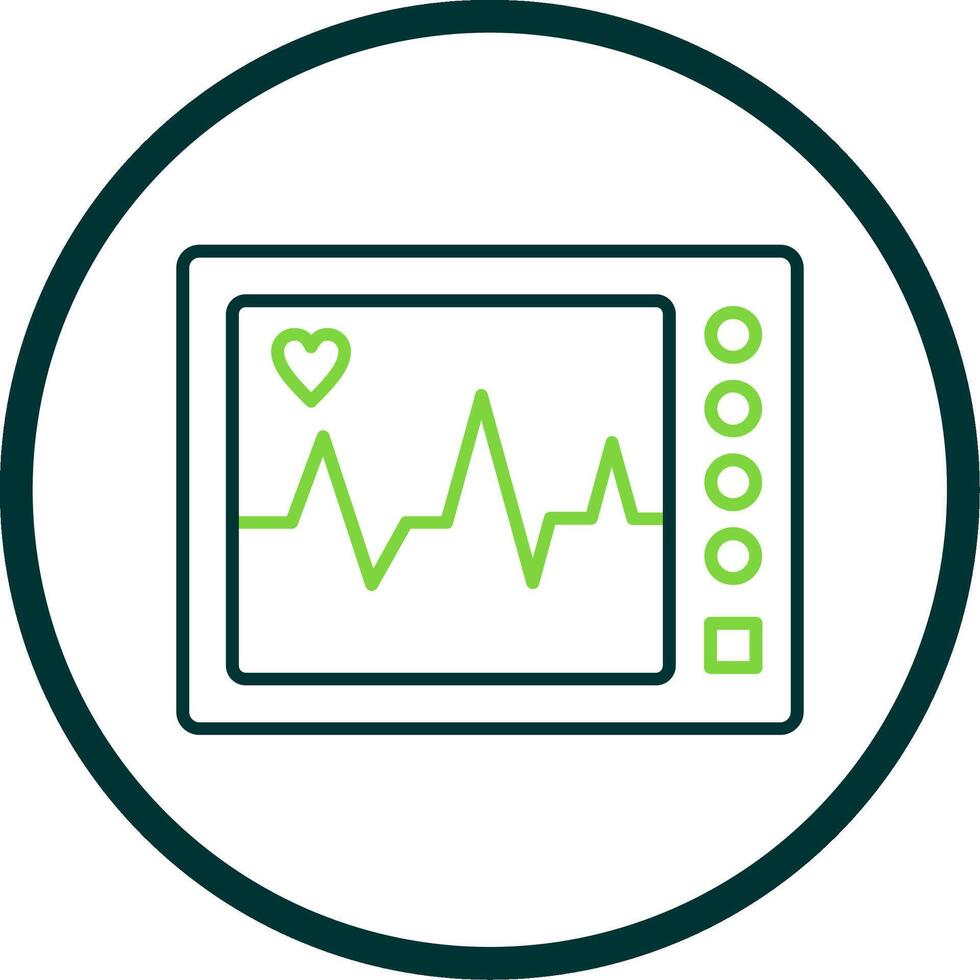 ECG Machine Line Circle Icon vector