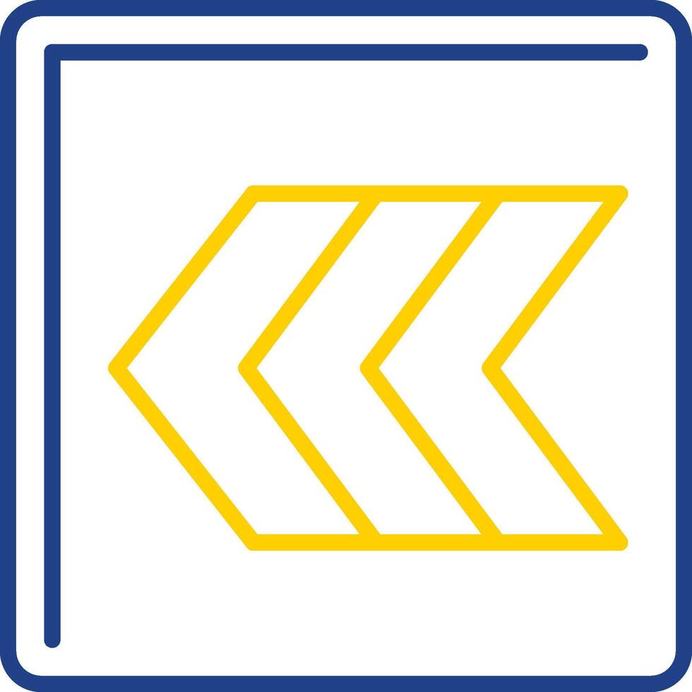 Left Chevron Line Two Color Icon vector