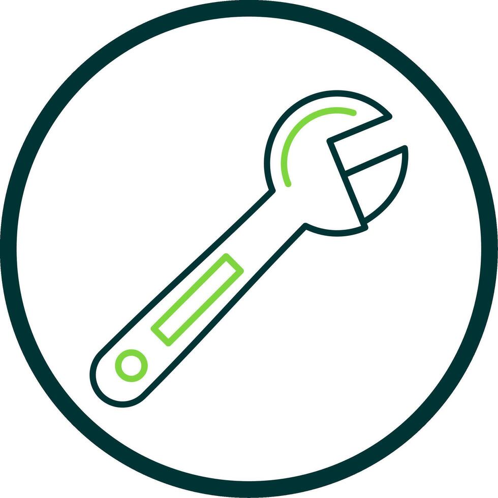 Adjustable Wrench Line Circle Icon vector