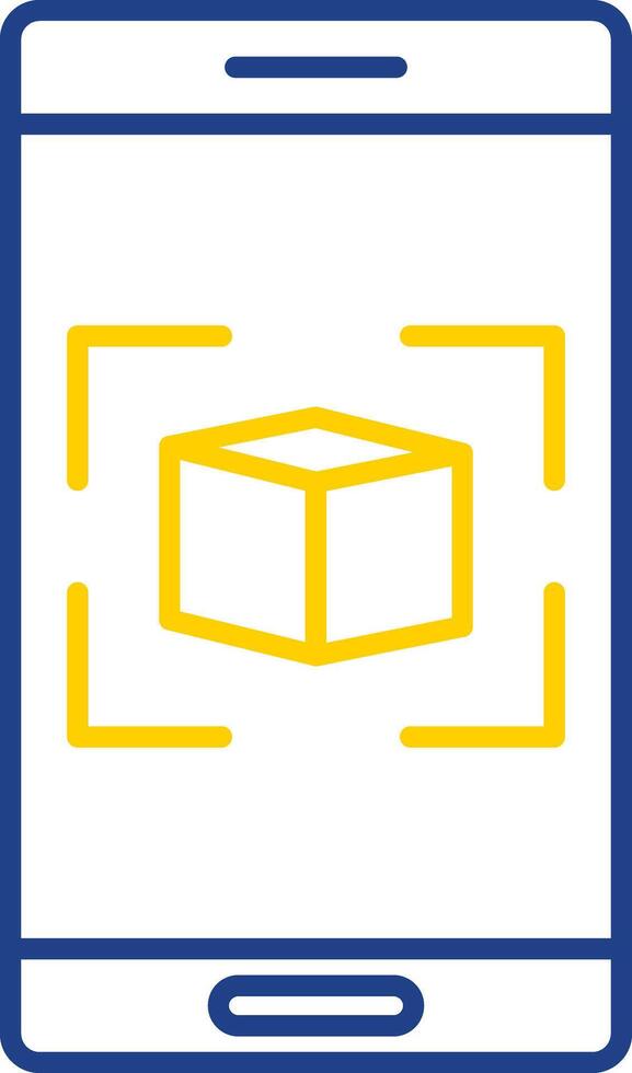 Augmented Reality Line Two Color Icon vector