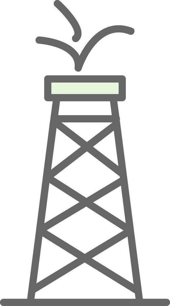 petróleo torre relleno icono vector