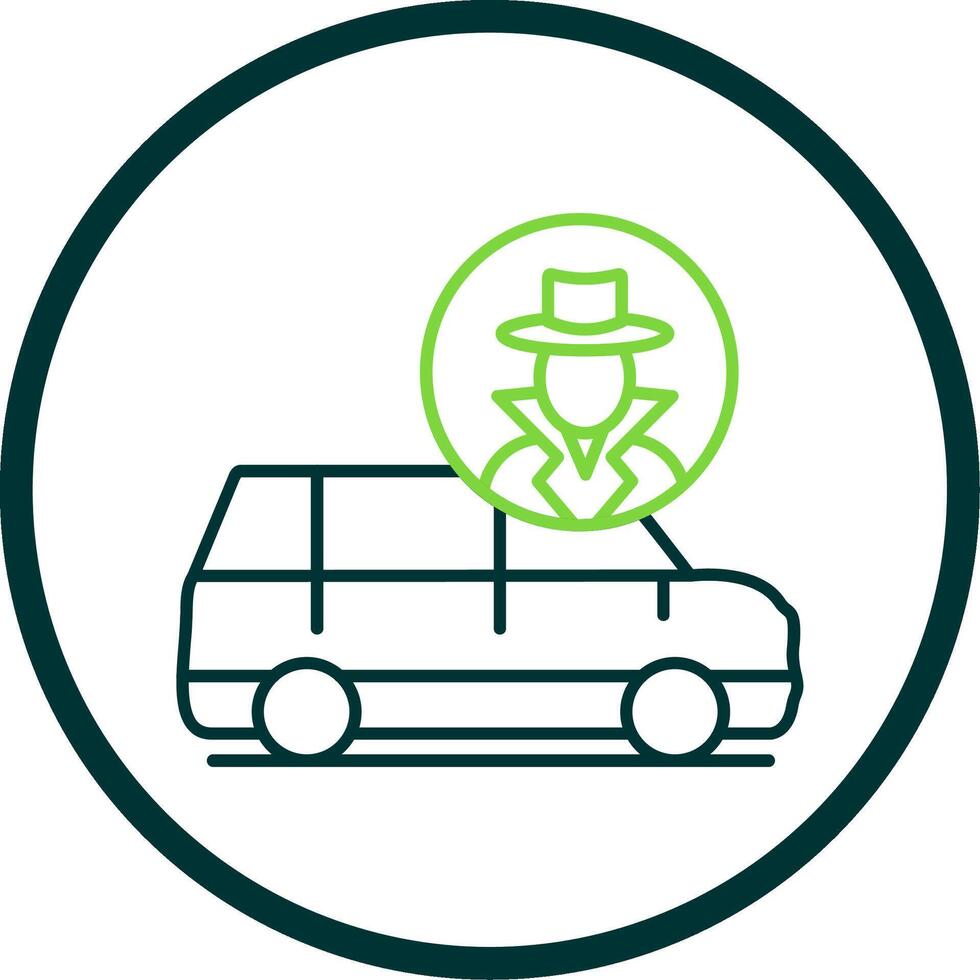 Thief Van Line Circle Icon vector