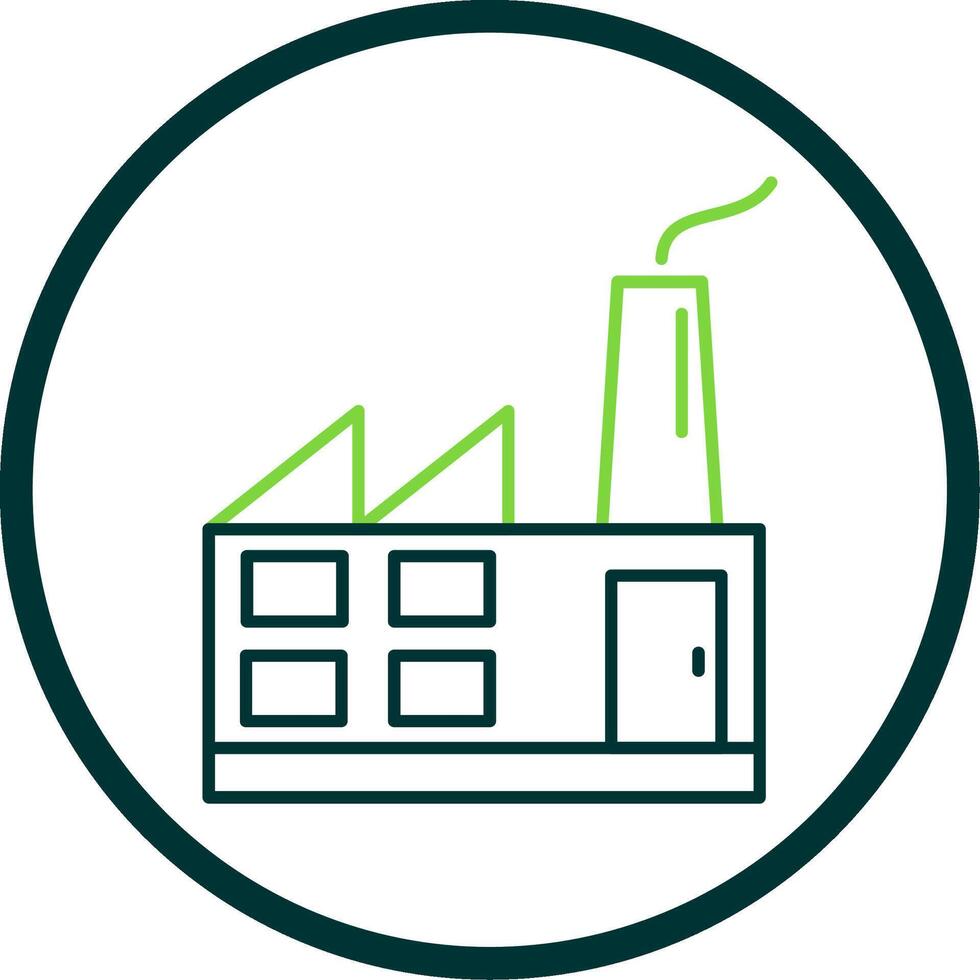 Factory Line Circle Icon vector