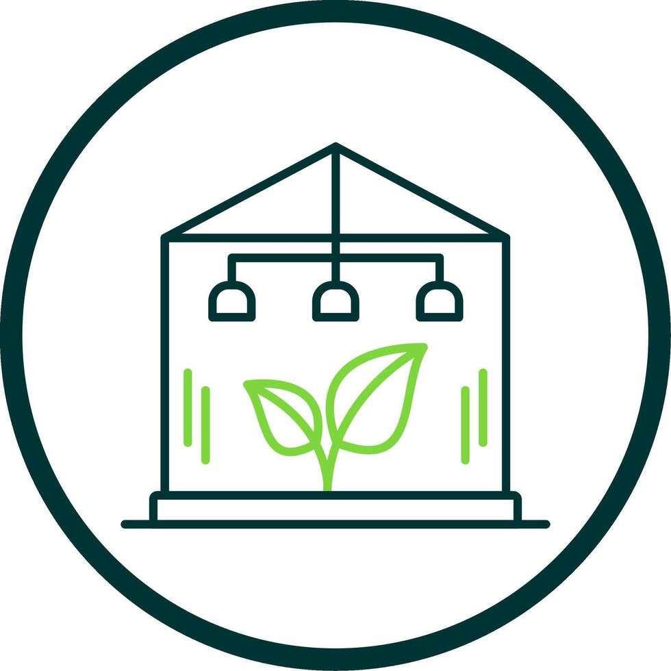 Greenhouse Line Circle Icon vector