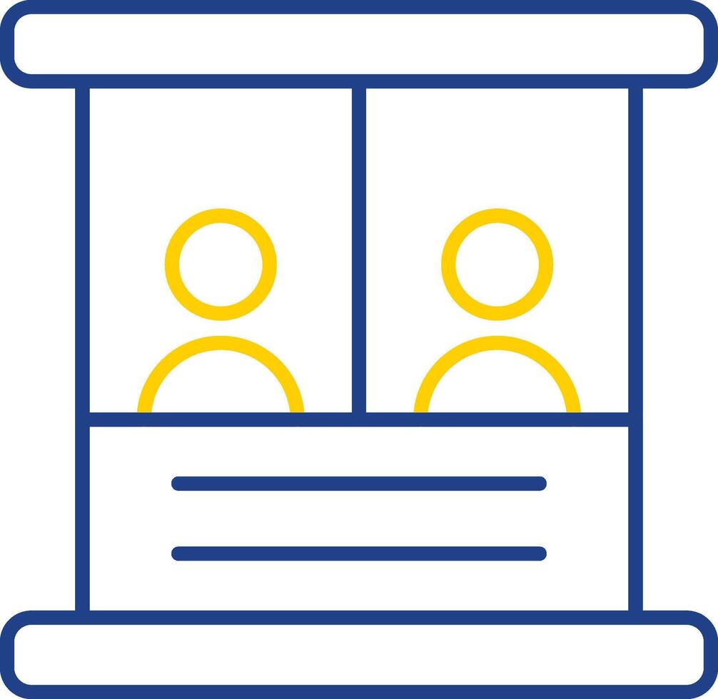 Ticket Box Line Two Color Icon vector