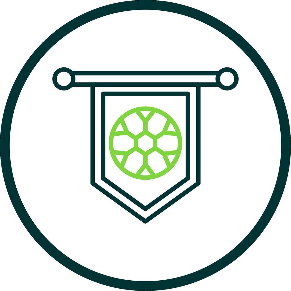 Football Banner Line Circle Icon vector