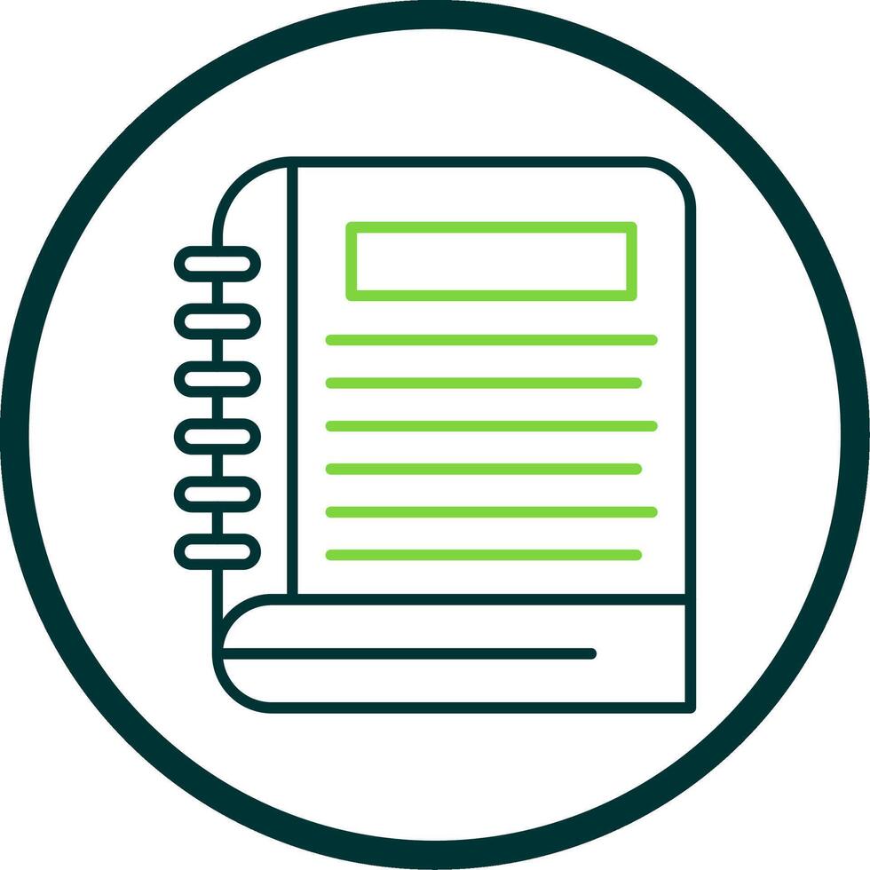 Notebook Line Circle Icon vector
