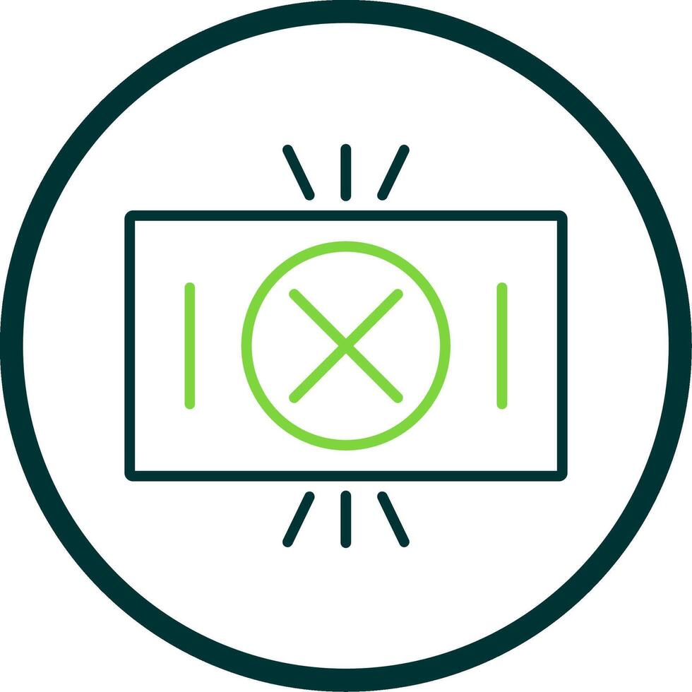 Red Card Line Circle Icon vector
