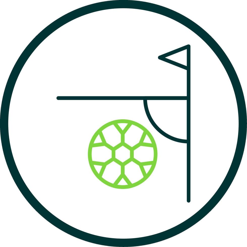 Football Corner Line Circle Icon vector