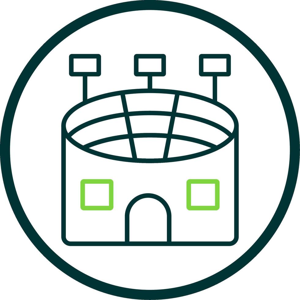 Stadium Line Circle Icon vector