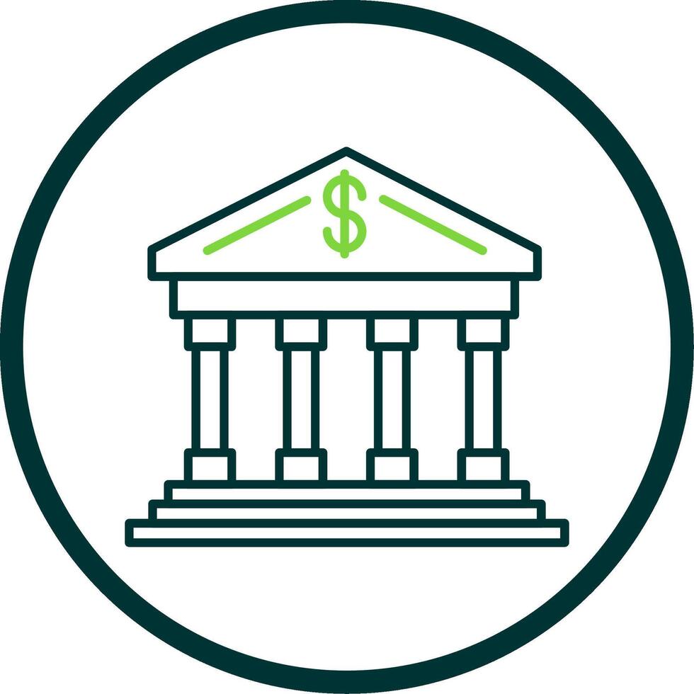 Bank Line Circle Icon vector