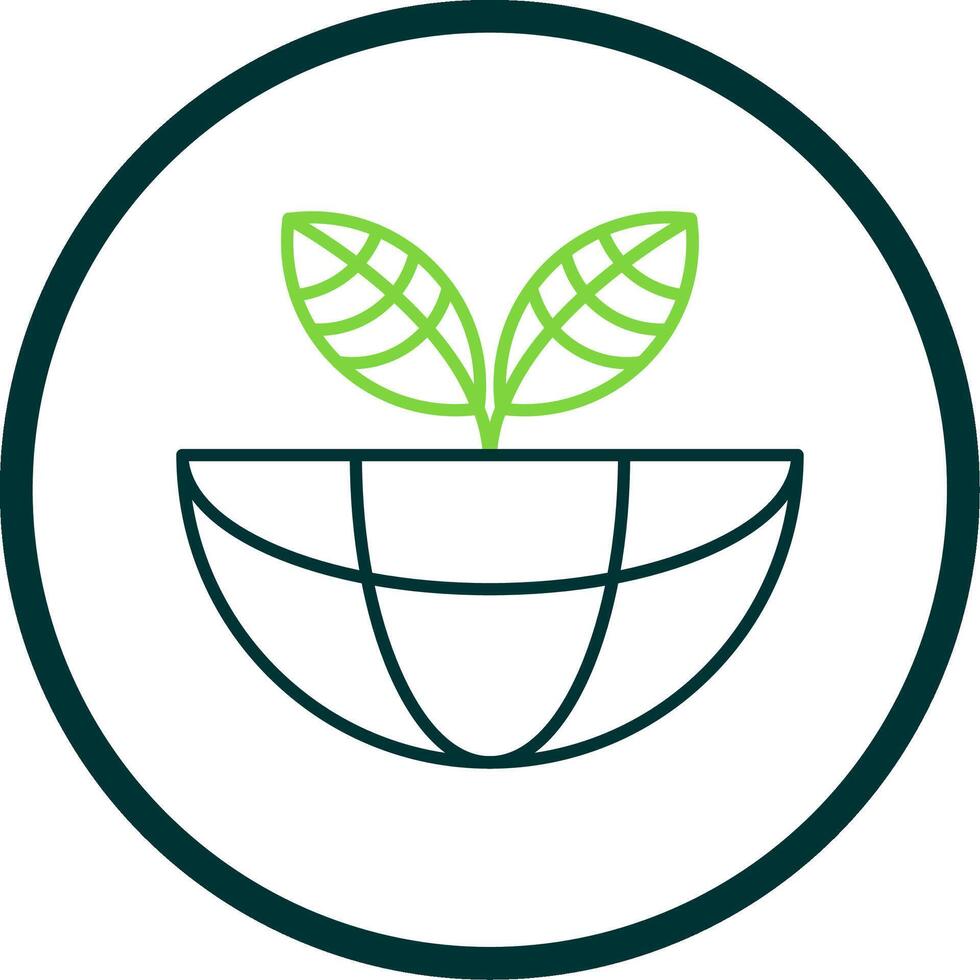 Ecosystem Line Circle Icon vector