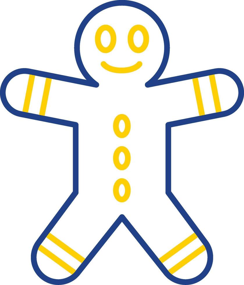 Gingerbread Man Line Two Color Icon vector