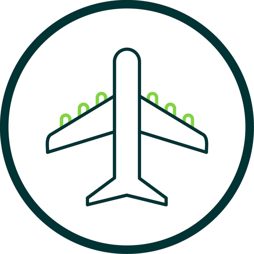 Plane Line Circle Icon vector